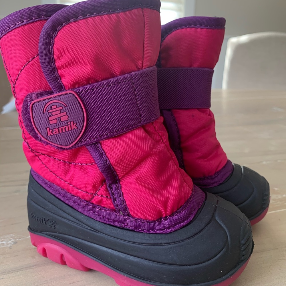 ❄️💖 KAMIK toddler girl SNOW BOOTS Size 5 LIKE NEW!